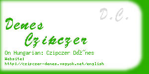 denes czipczer business card